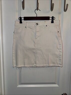 White Denim Mini Skirt